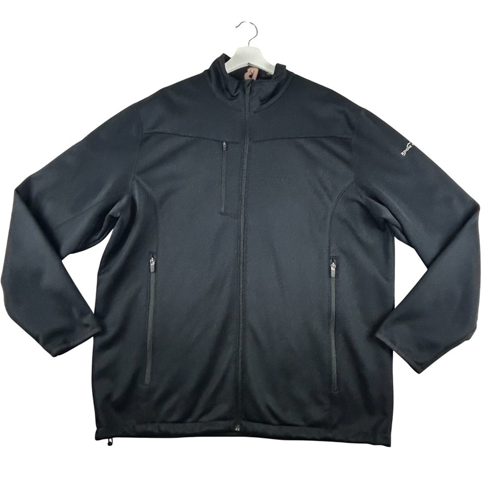 Eddie Bauer‎ Jacket Mens 2XL Black Soft Shell Water Resistant EB538 Full Zip